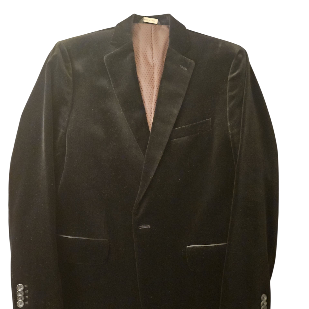 Banana Republic Black Velvet Blazer Size 42 Short   C-4